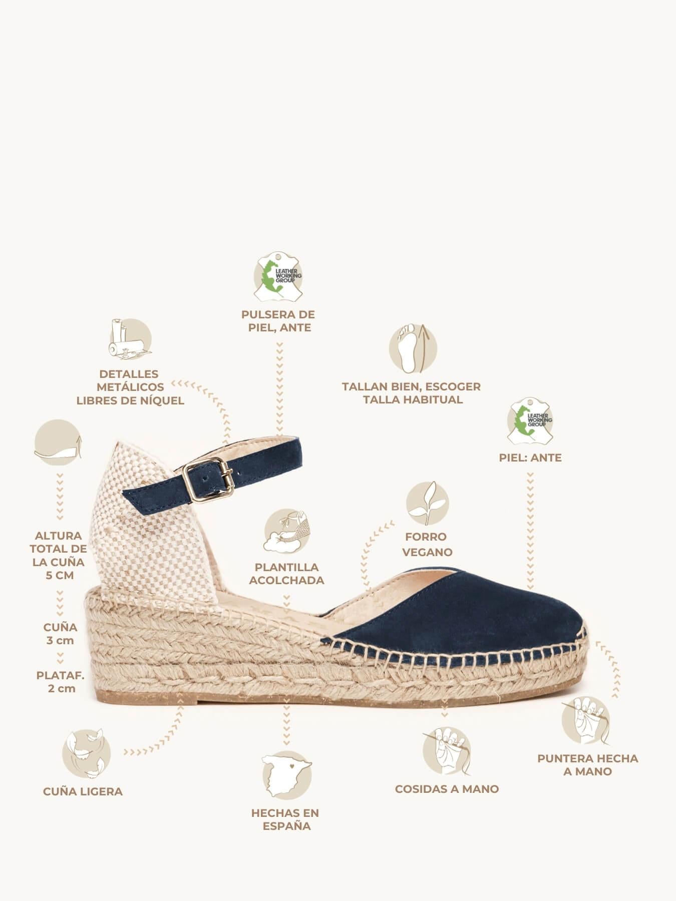 Jara Cuña Baja Ante Azul Marino