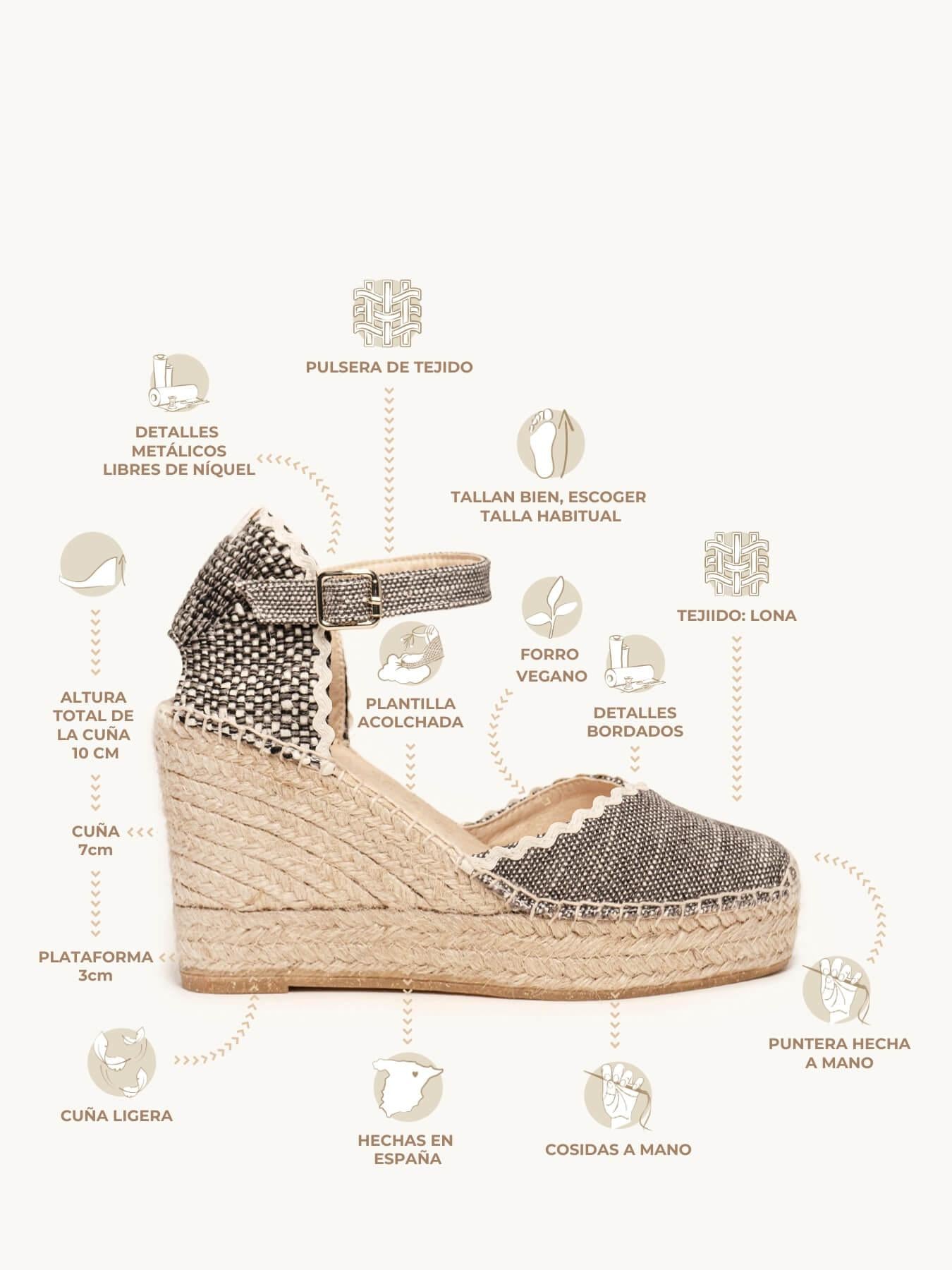 Jara Cuña Alta Lino Jaspeado Negro