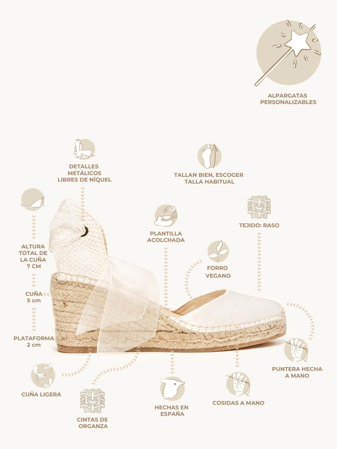 Cala Cuña Media Raso Blanco