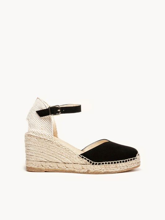 Jara cuña 7 cm en ante negro
