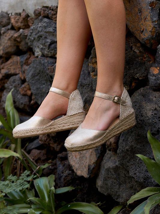 Jara Cuña Baja Ante Metal Oro