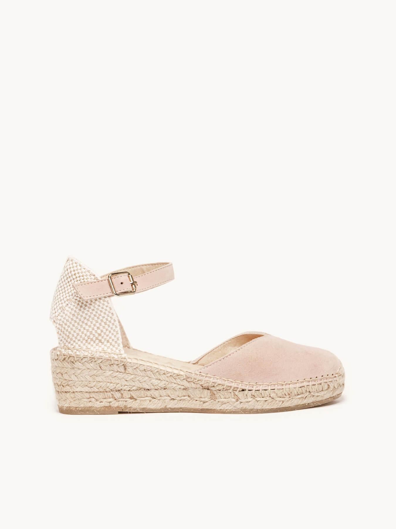 Jara Cuña 5 cm en ante rosa claro