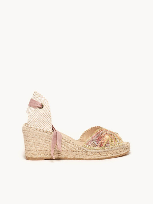 Lirio Cuña Media Rafia Rosa Claro