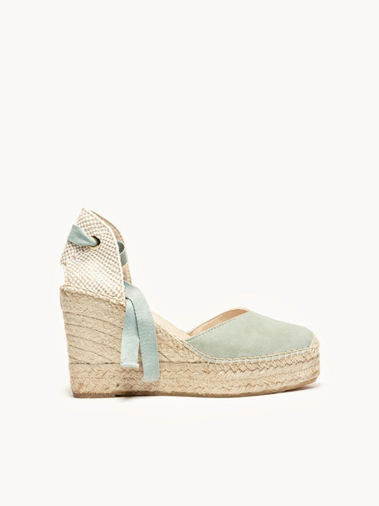 Romero Cuña Alta Ante Verde Claro