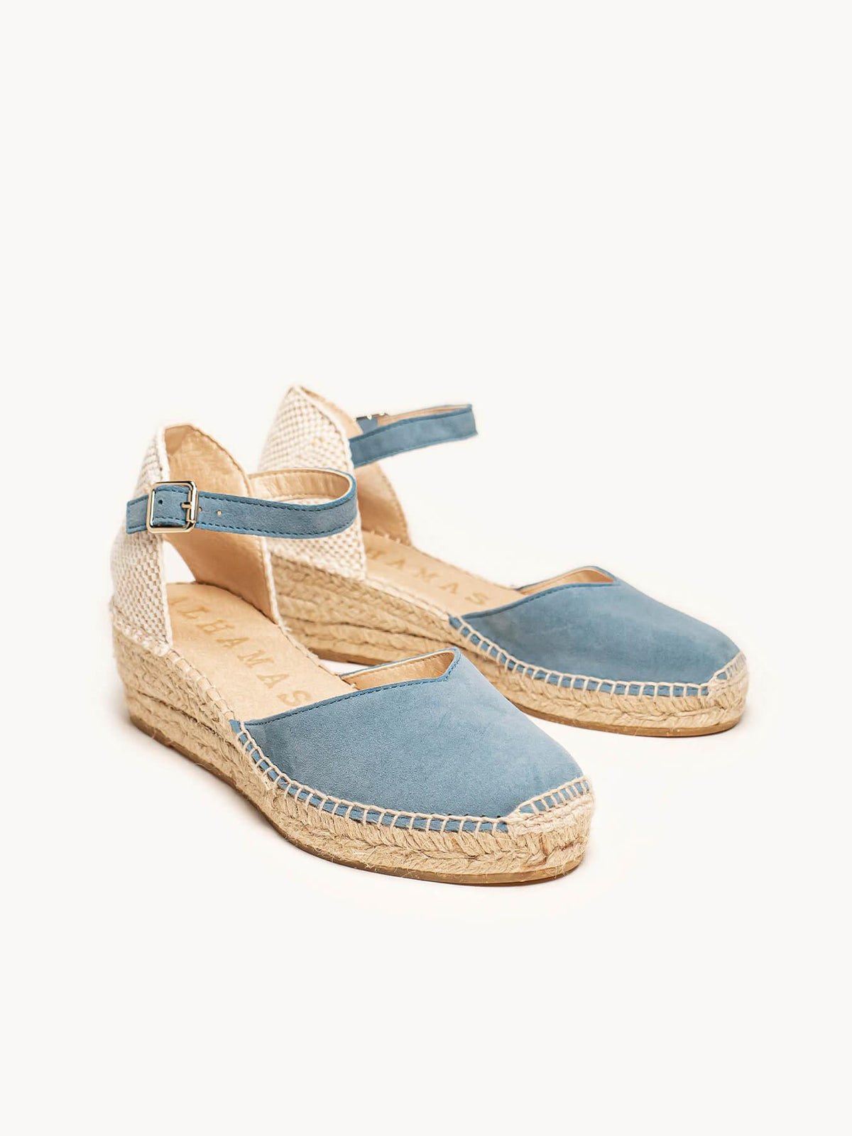 Jara Cuña 5 cm Ante Azul Jeans