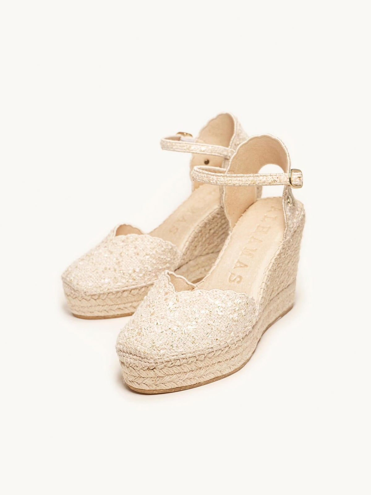 Jara Cuña 10 cm Tweed Blanco