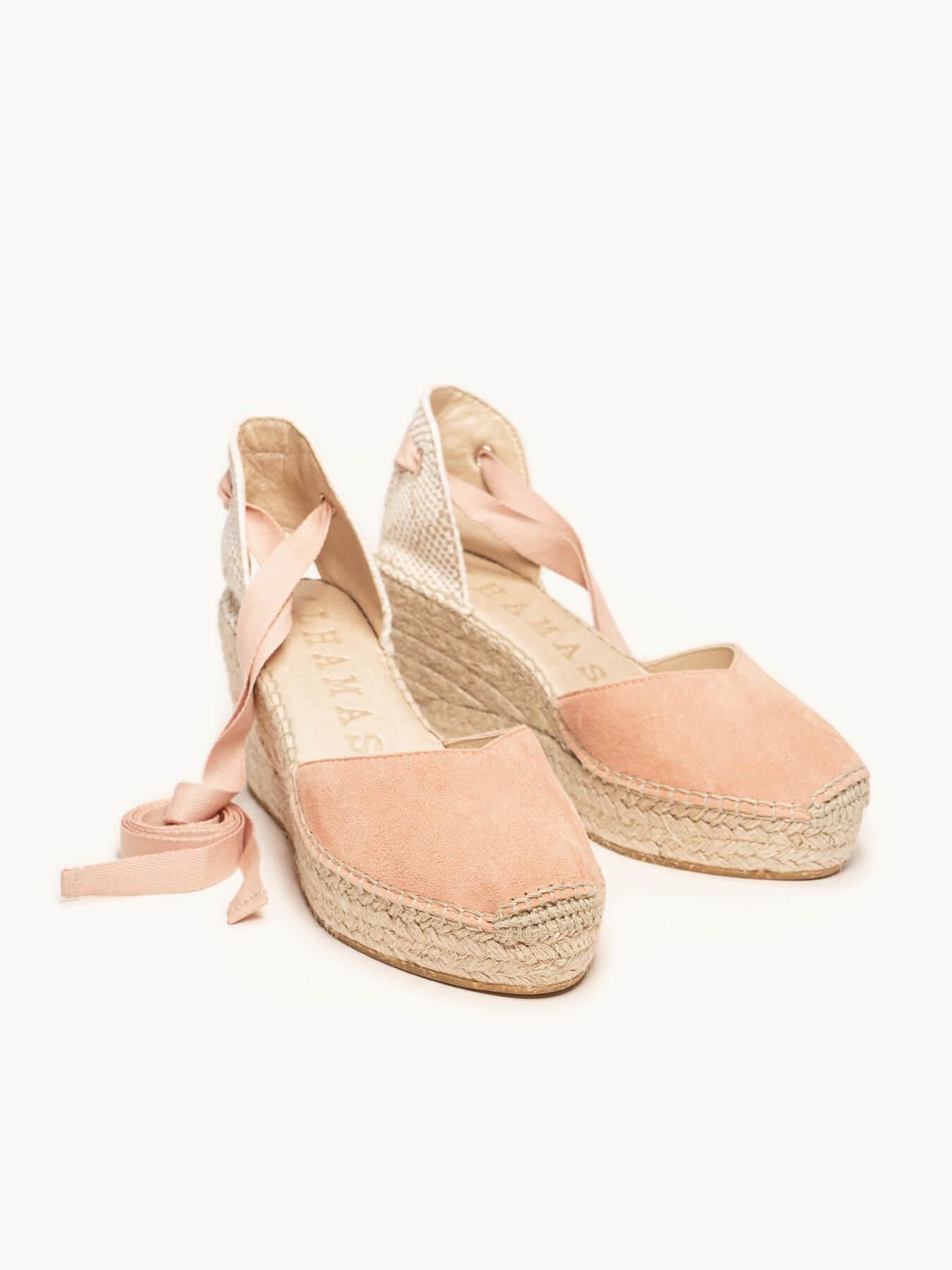 Romero Cuña Media Plataforma Ante Naranja Claro