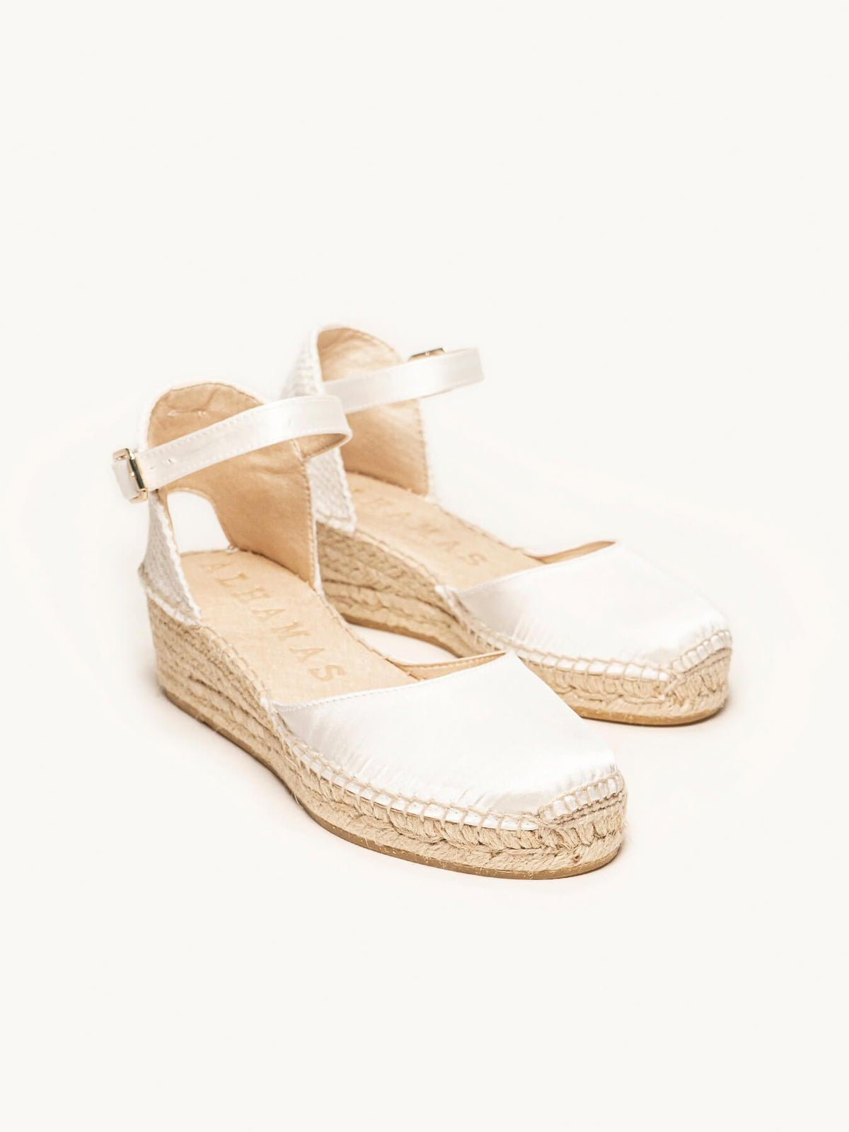 Dalia Cuña 5 cm Raso Blanco