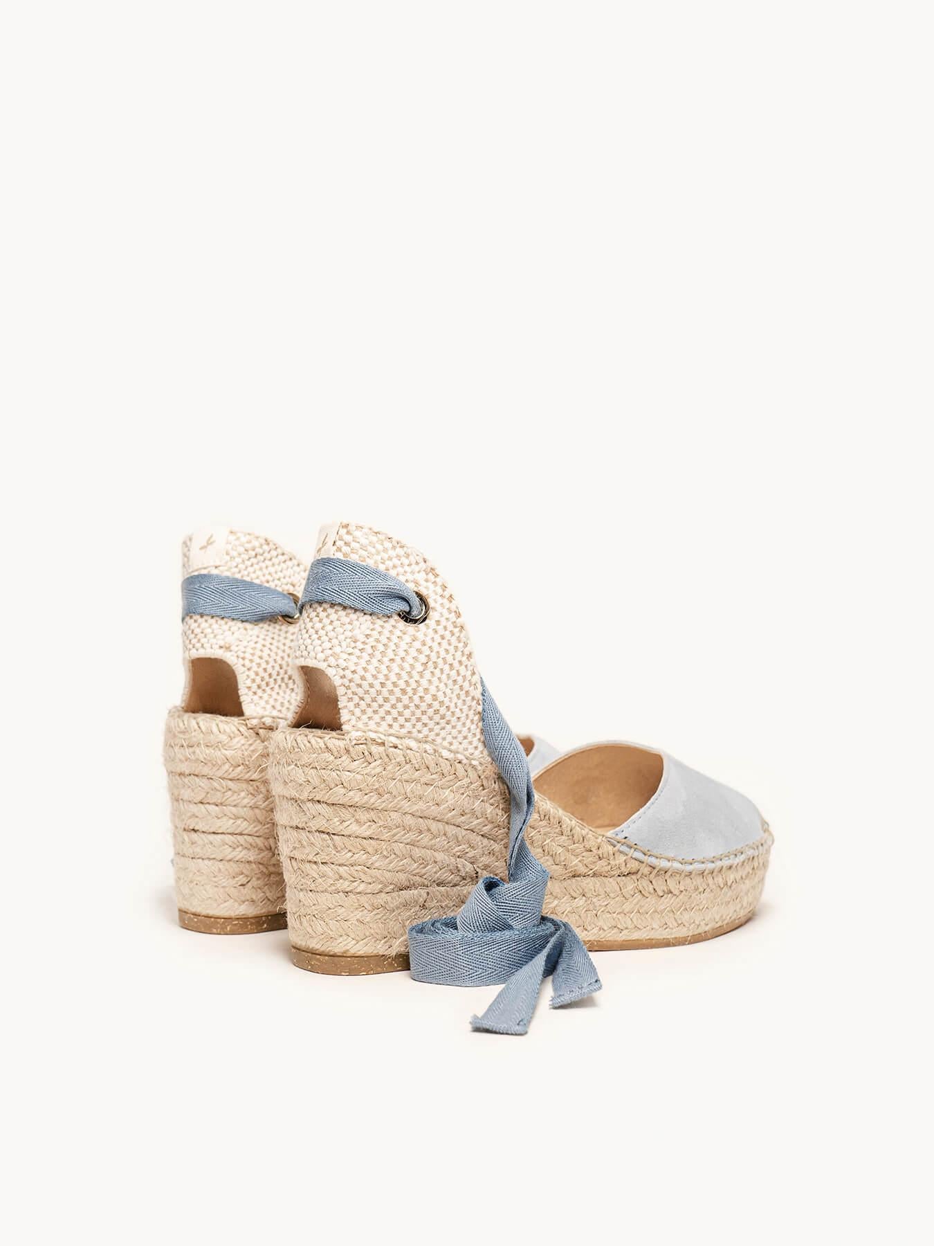 Romero Cuña Media Plataforma Ante Azul Claro