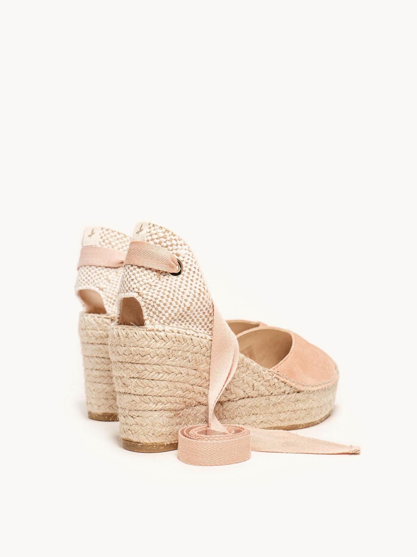 Romero Cuña Media Plataforma Ante Naranja Claro