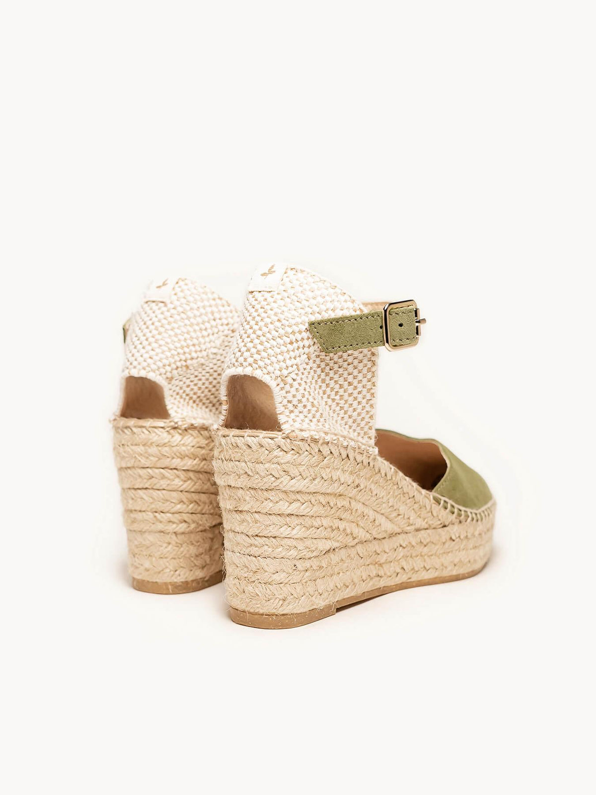 Jara Cuña 8 cm Ante Verde Kaki