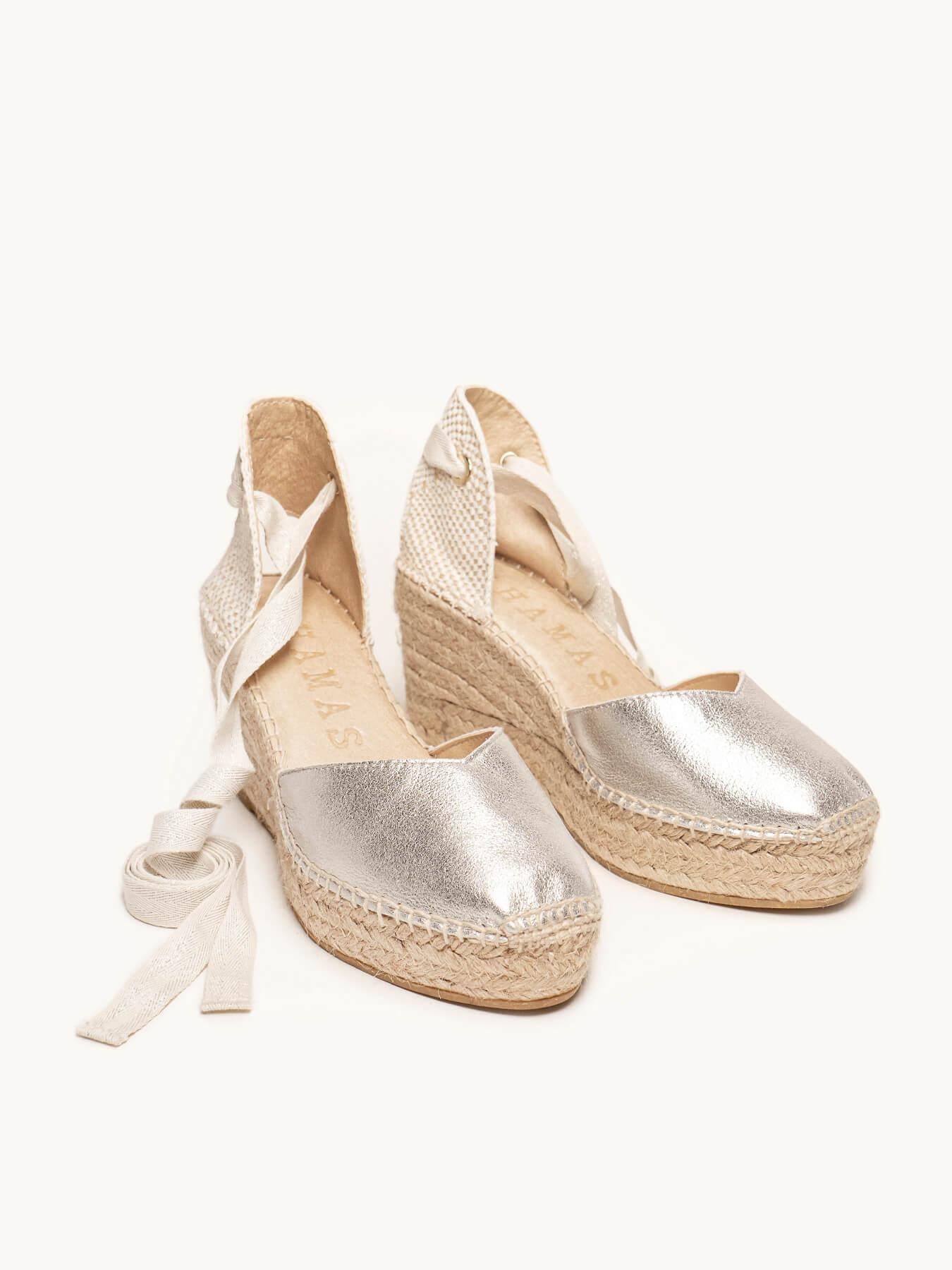 Romero Cuña Media Plataforma Ante Metal Plata