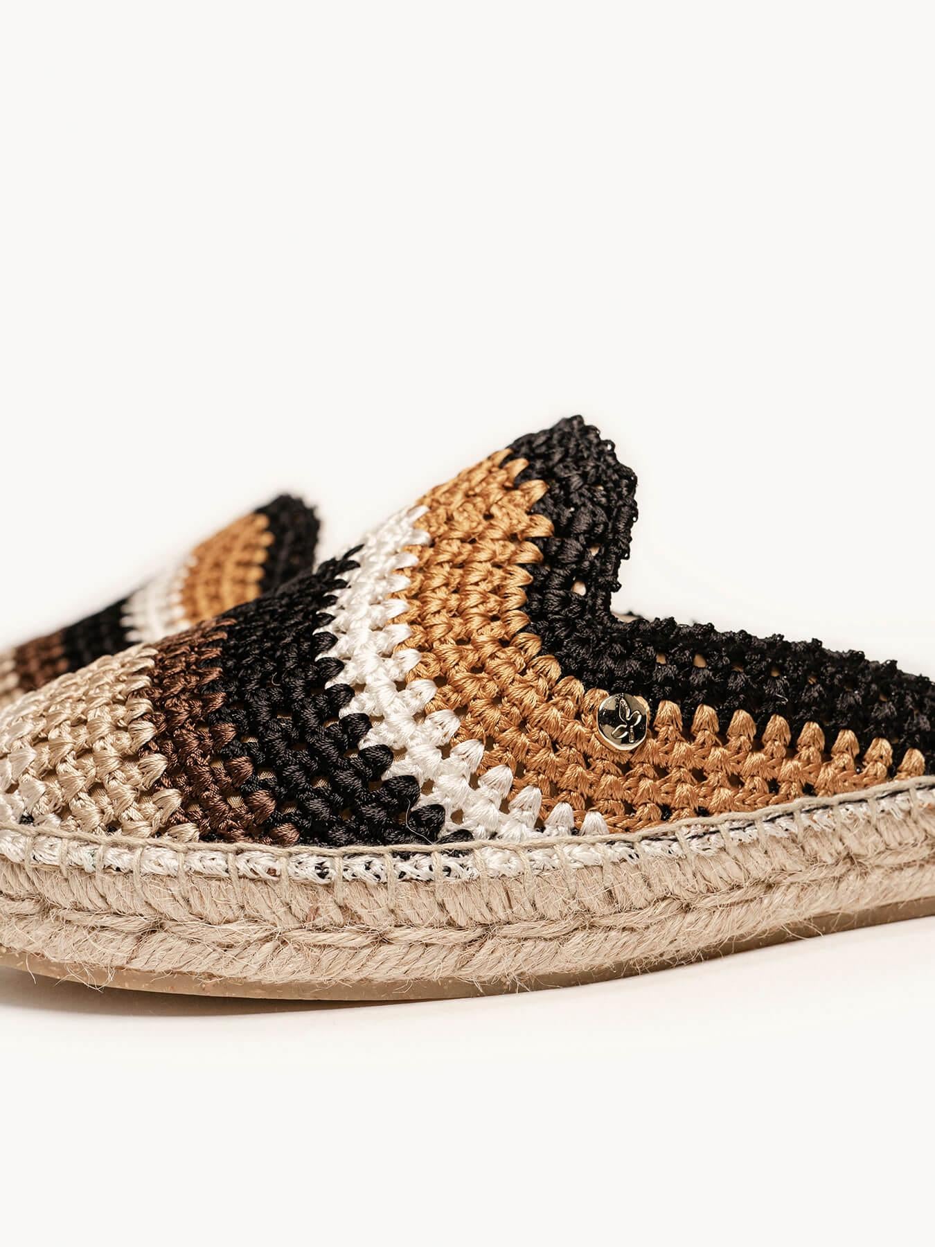 Loto Crochet Rayas Negro