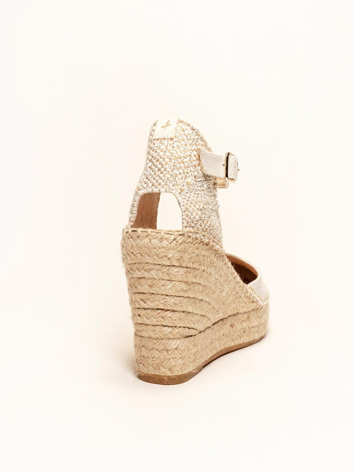 Dalia Cuña Alta Lona Metal Blanco