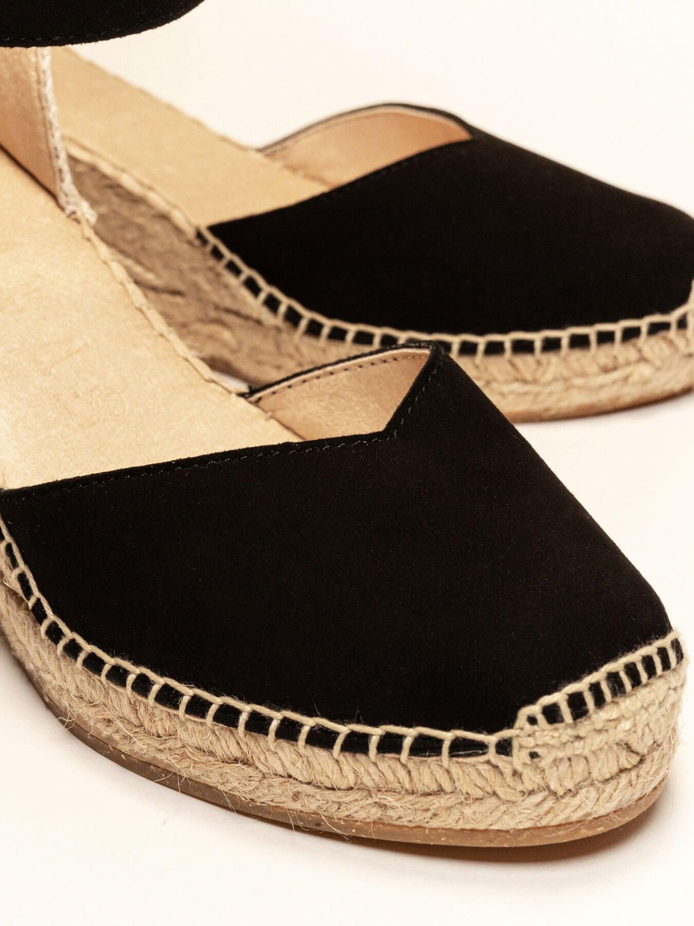 Jara cuña 7 cm en ante negro