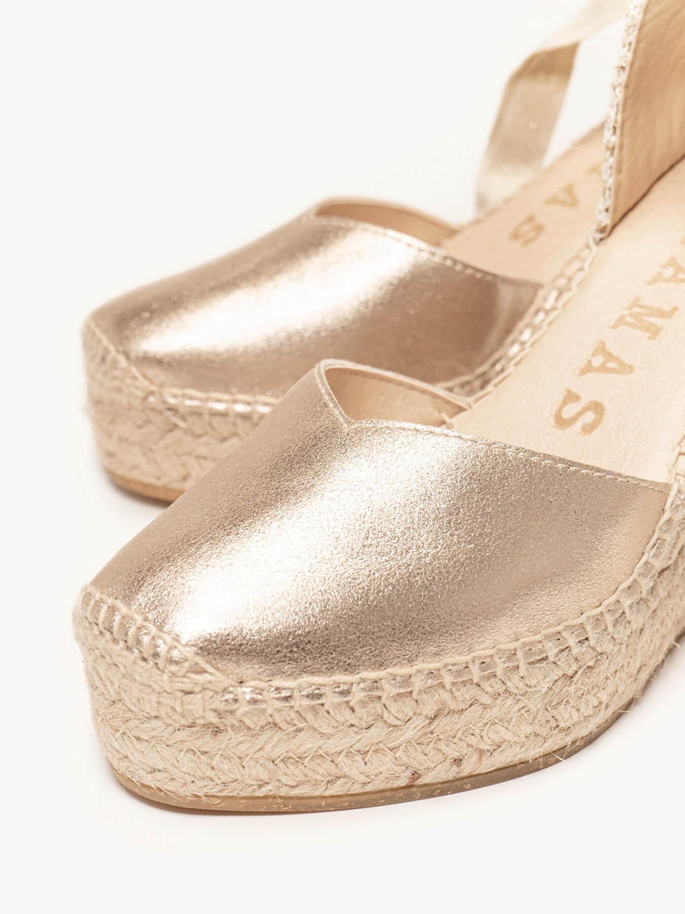 Romero Cuña Alta Ante Metal Oro