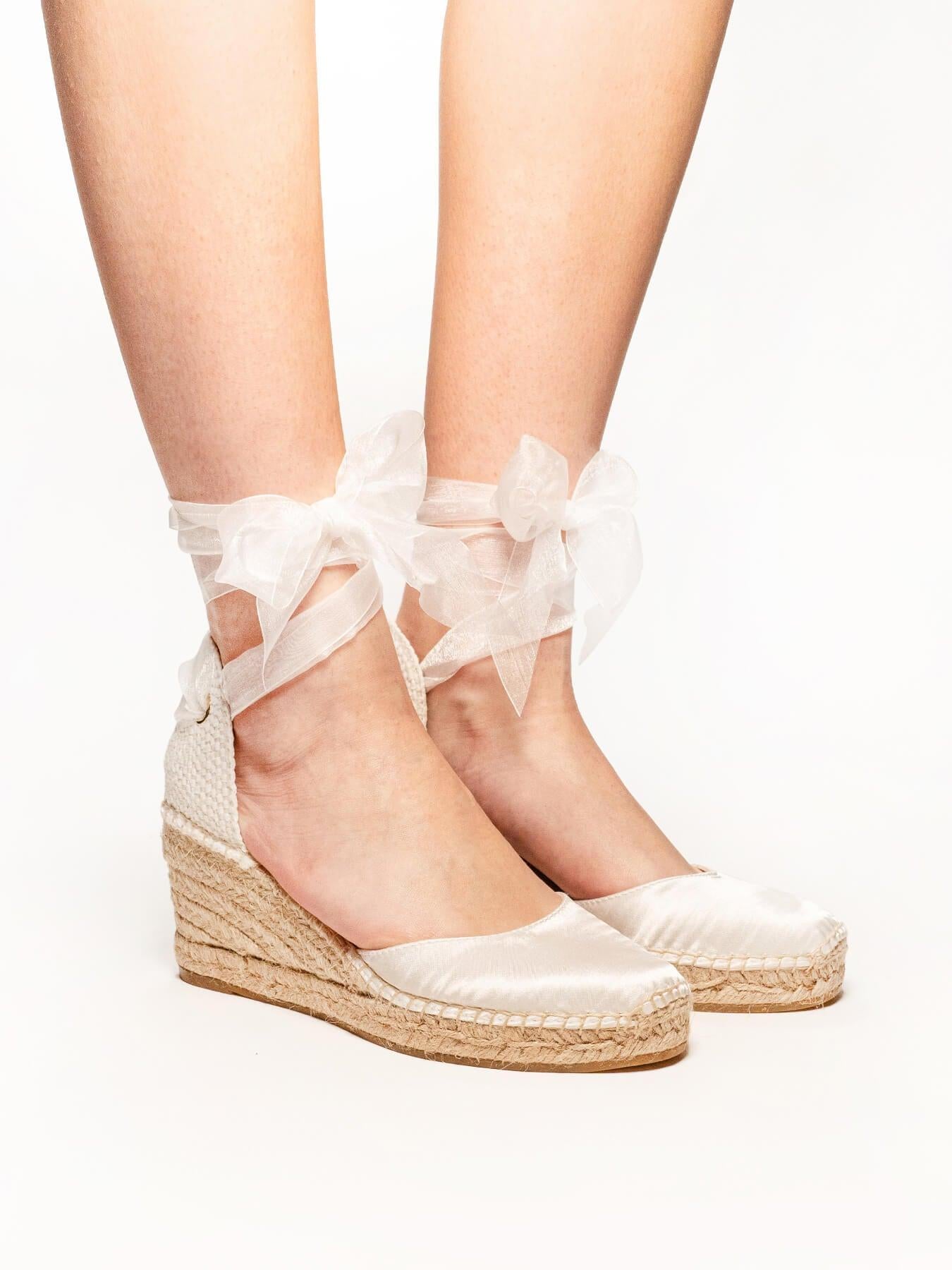 Cala Cuña Media Raso Blanco