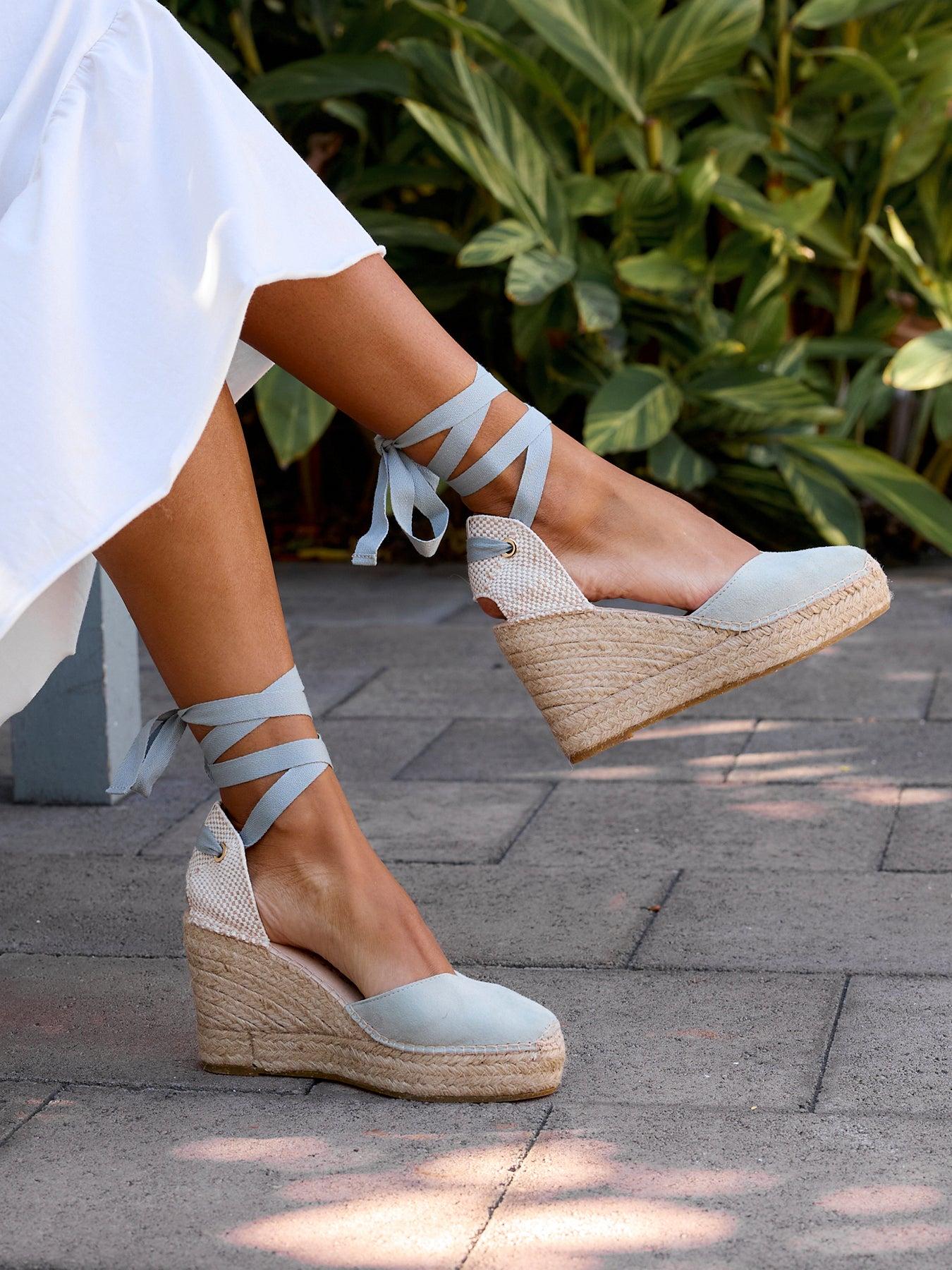 Romero Cuña Alta Ante Verde Claro