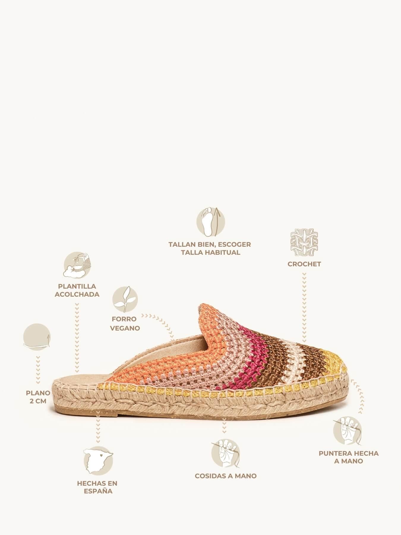 Loto Crochet Rayas Naranja