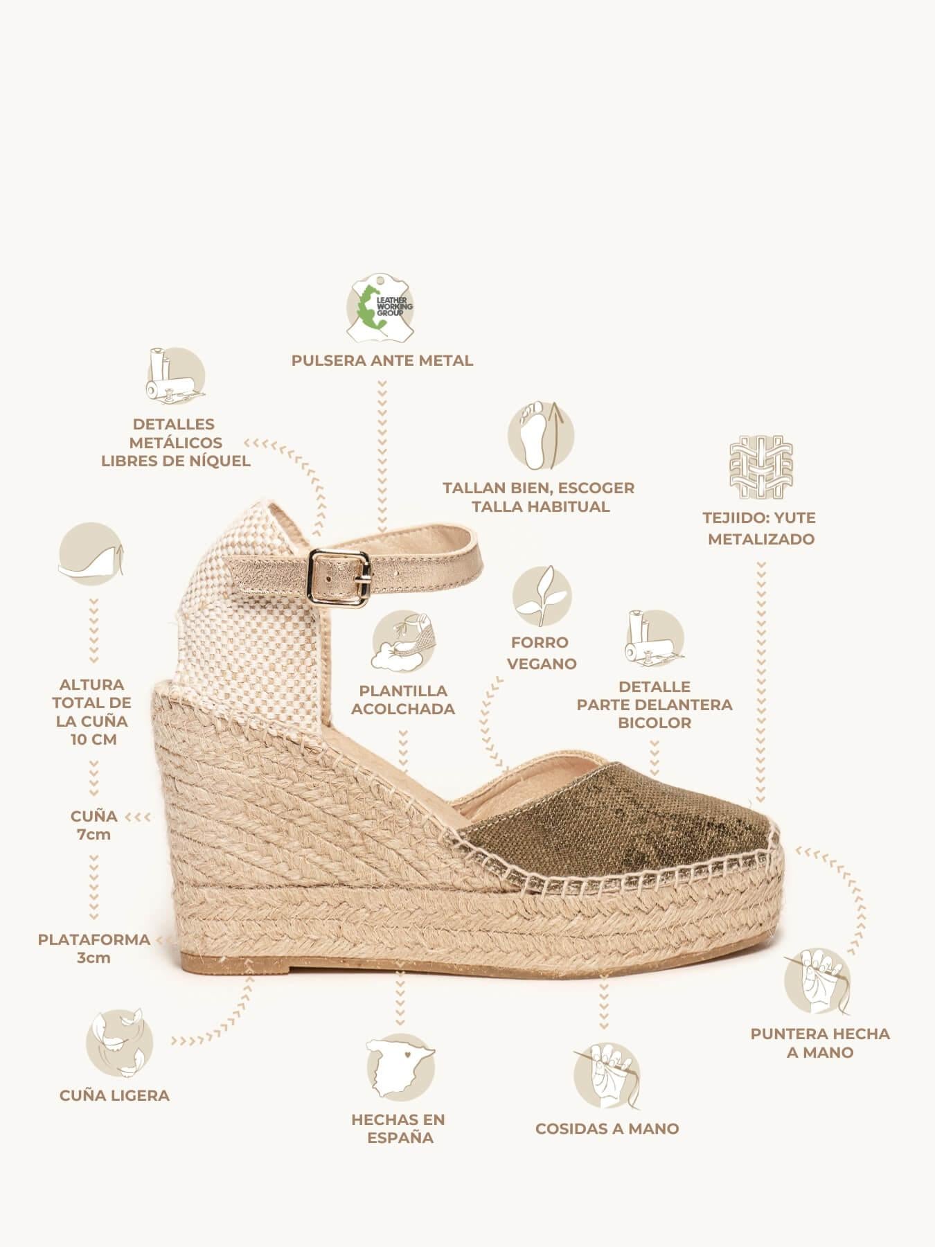 Jara Cuña Alta Lino Metal Verde Kaki