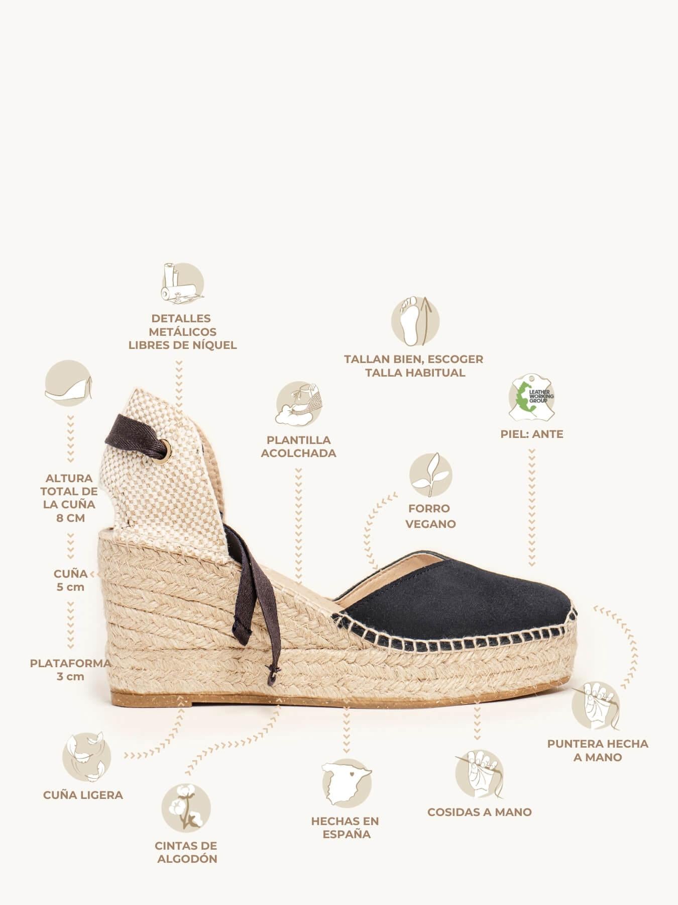 Romero Cuña Media Plataforma Ante Azul Marino